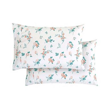 Elegant Comfort Luxury Soft Set Of 2 Floral Pattern Pillowcases