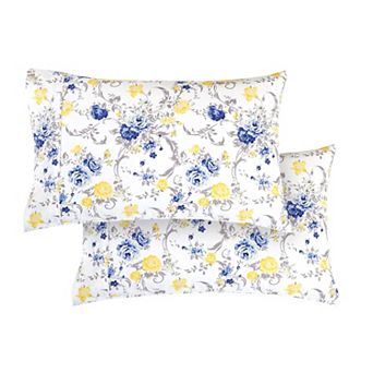Elegant Comfort Luxury Soft Set Of 2 Floral Pattern Pillowcases
