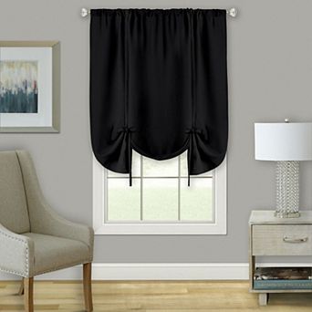 Kate Aurora Shabby Linen Farmhouse Sheer Flax Curtain Tie Up Single Window Curtain Shade