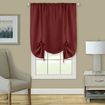 Kate Aurora Shabby Linen Farmhouse Sheer Flax Curtain Tie Up Single Window Curtain Shade