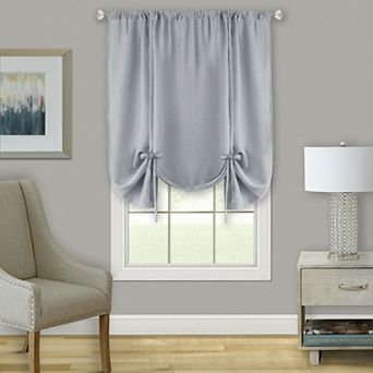 Kate Aurora Shabby Linen Farmhouse Sheer Flax Curtain Tie Up Single Window Curtain Shade