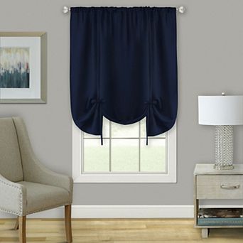 Kate Aurora Shabby Linen Farmhouse Sheer Flax Curtain Tie Up Single Window Curtain Shade