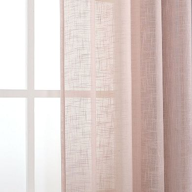 Kate Aurora 2 Pack Lux Thread Premium Woven Grommet Top Sheer Curtain Panels