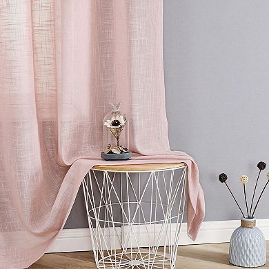 Kate Aurora 2 Pack Lux Thread Premium Woven Grommet Top Sheer Curtain Panels
