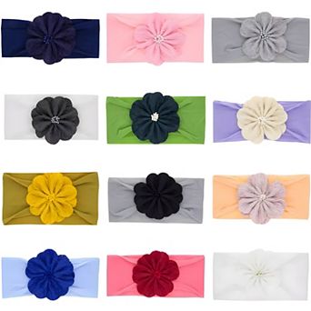 12 pc Toddler & Baby Girl Headbands With Bow