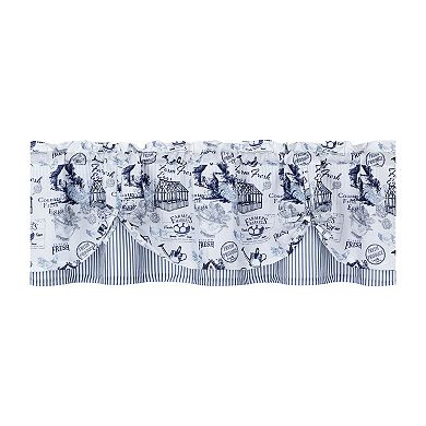 Kate Aurora Rooster Toile Complete 3 Pc Café Kitchen Curtain Tier And Valance Set