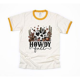 Howdy Fall Pumpkin Ringer Tee