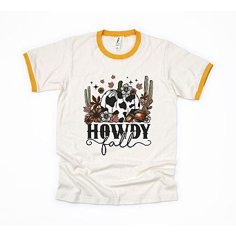 Howdy Fall Pumpkin Ringer Tee