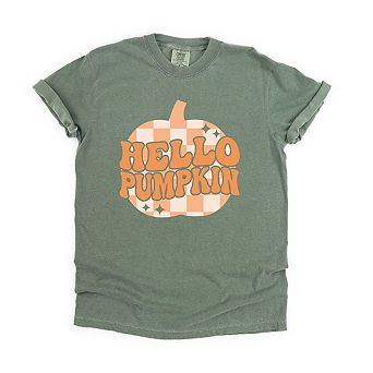 Hello Pumpkin Sparkles Garment Dyed Tees