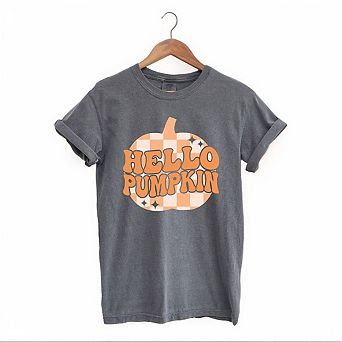 Hello Pumpkin Sparkles Garment Dyed Tees