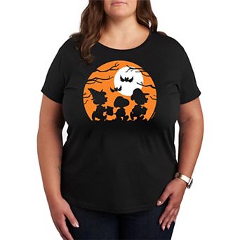 Plus Size Peanuts Trick Or Treat Graphic Tee
