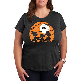 Plus Size Peanuts Trick Or Treat Graphic Tee