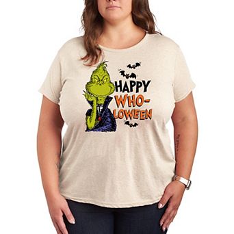Plus Size Dr. Seuss Grinch Happy Who-Loween Graphic Tee