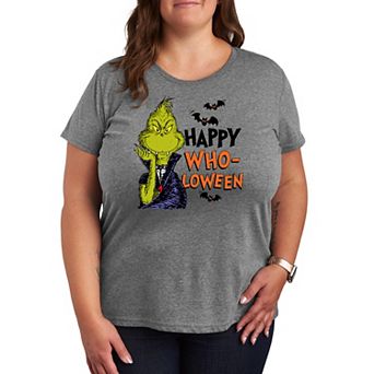 Plus Size Dr. Seuss Grinch Happy Who-Loween Graphic Tee