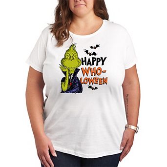Plus Size Dr. Seuss Grinch Happy Who-Loween Graphic Tee