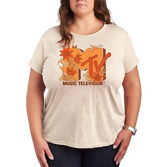 Plus Size MTV Fall Floral Graphic Tee