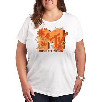 Plus Size MTV Fall Floral Graphic Tee