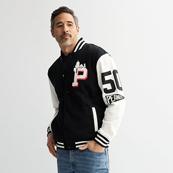 Men's Peanuts Snoopy Non-Athletic Dept. Varsity Jacket