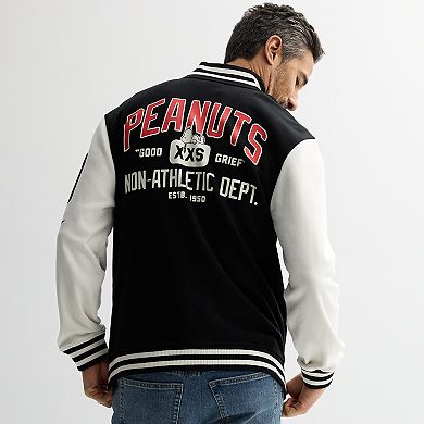 Men's Peanuts Snoopy Non-Athletic Dept. Varsity Jacket