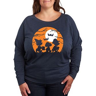 Plus Size Peanuts Trick Or Treat French Terry Long Sleeve Tee