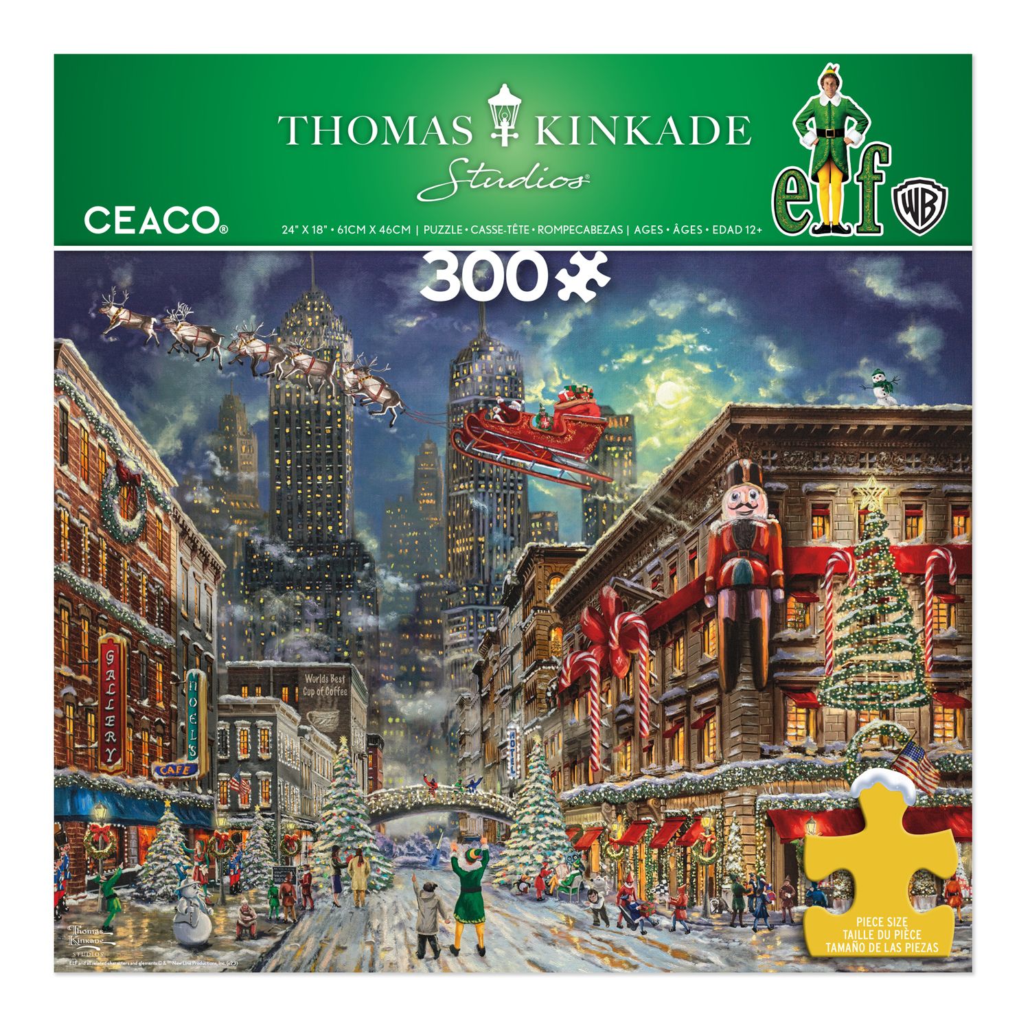 Ceaco Thomas Kinkade Weihnachts-Puzzle – 1000 Teile, Elf-Motiv, Inkl. Referenzposter, Made In USA