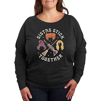 Disney's Hocus Pocus Plus Size Stick Together French Terry Long Sleeve Tee