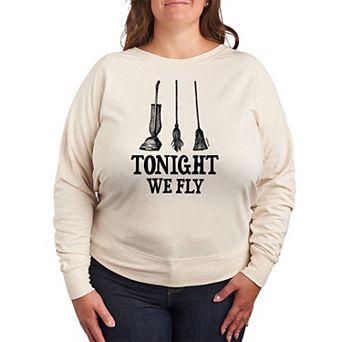 Disney's Hocus Pocus Plus Size Tonight We Fly French Terry Long Sleeve Tee