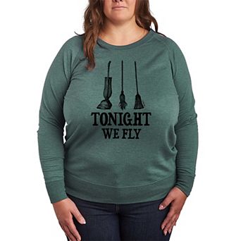 Disney's Hocus Pocus Plus Size Tonight We Fly French Terry Long Sleeve Tee
