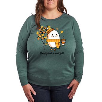 Plus Size Humpty Had A Great Fall French Terry Long Sleeve Tee