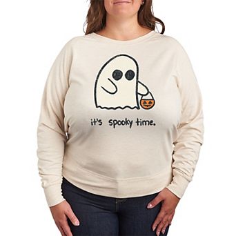 Plus Size It's Spooky Time Halloween French Terry Long Sleeve Tee