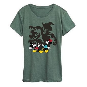 Disney's Mickey & Minnie Mouse Women's Halloween Shadows Graphic Tee