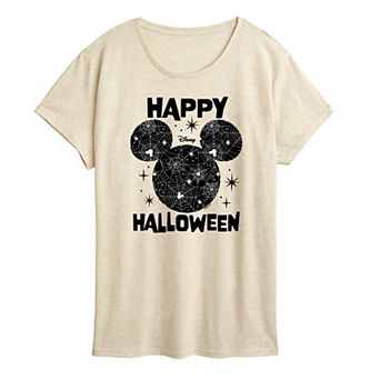 Disney's Mickey Mouse Women's Happy Halloween Spider Web Graphic Tee