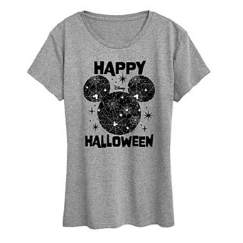 Disney's Mickey Mouse Women's Happy Halloween Spider Web Graphic Tee