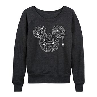 Disney's Mickey Mouse Women's Spider Web French Terry Long Sleeve Tee