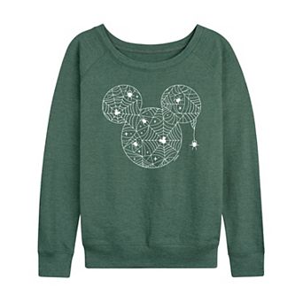 Disney's Mickey Mouse Women's Spider Web French Terry Long Sleeve Tee