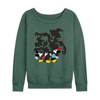 Disney's Mickey & Minnie Mouse Women's Halloween Shadows French Terry Long Sleeve Tee