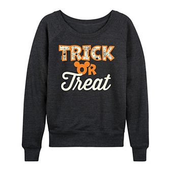 Disney's Mickey Mouse Women's Trick Or Treat French Terry Long Sleeve Tee