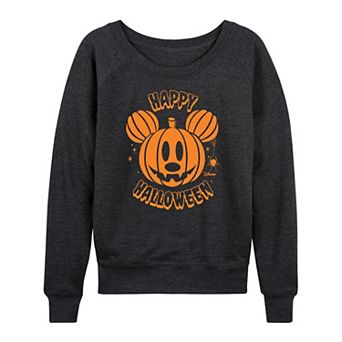 Disney's Mickey Mouse Women's Pumpkin French Terry Long Sleeve Tee