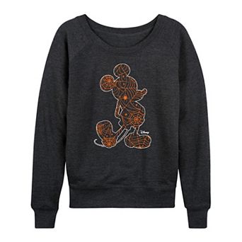 Disney's Mickey Mouse Women's Spider Web Outline French Terry Long Sleeve Tee