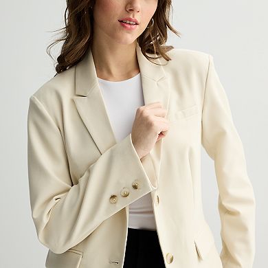 Juniors' SO® Oversized 2 Button Blazer