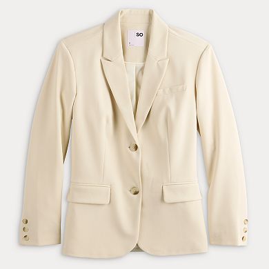 Juniors' SO® Oversized 2 Button Blazer