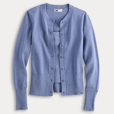 Juniors' SO® Cardigan and Tube Top Sweater Set