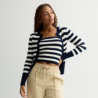 Juniors' SO® Cardigan and Tube Top Sweater Set
