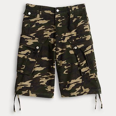 Juniors' Orange Kiss Longline Cargo Shorts