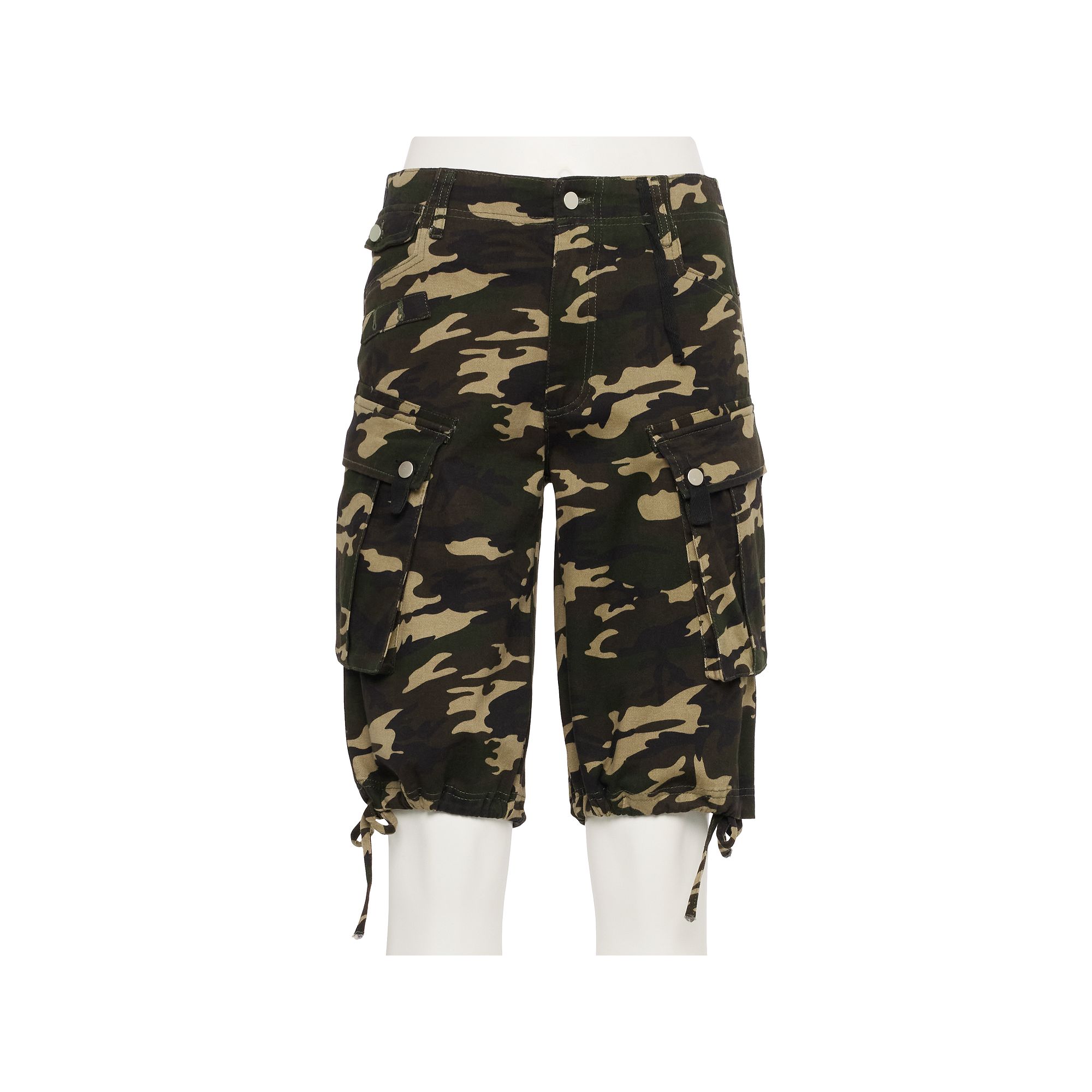 Juniors Orange Kiss Longline Cargo Shorts, Girls, Size: XL, Green