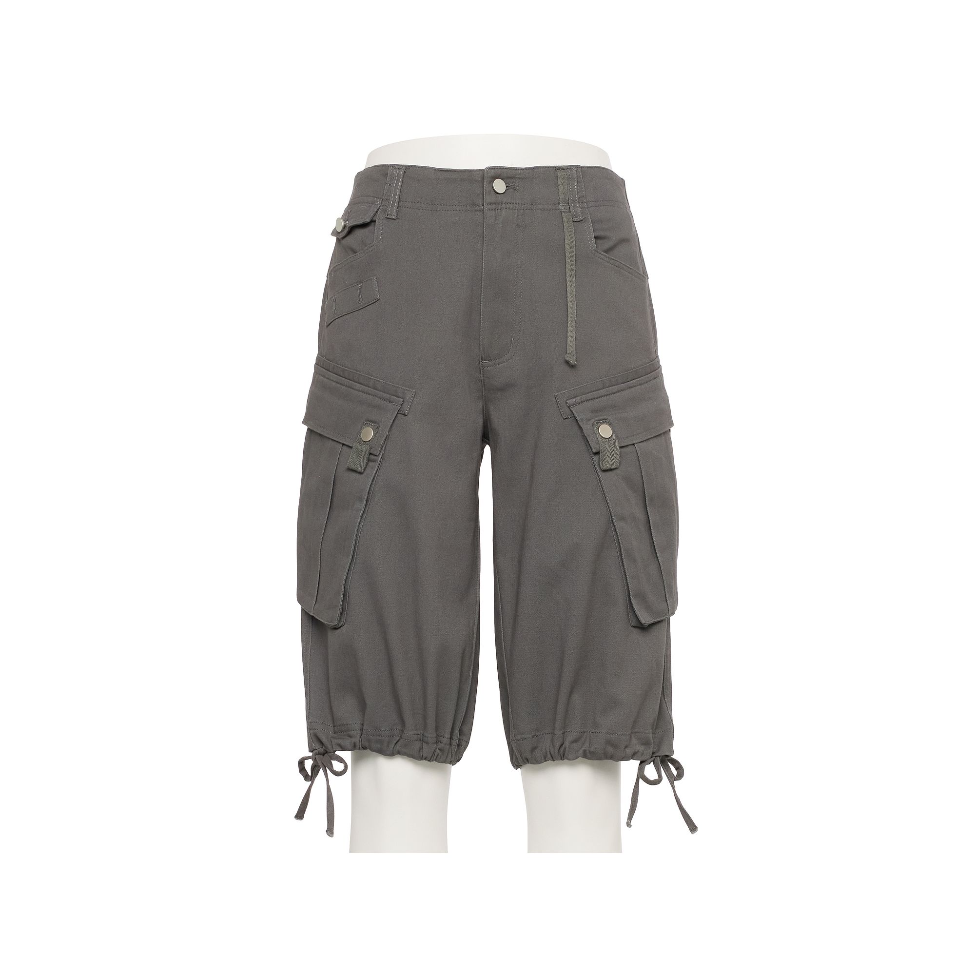 Juniors Orange Kiss Longline Cargo Shorts, Girls, Size: Small, Grey
