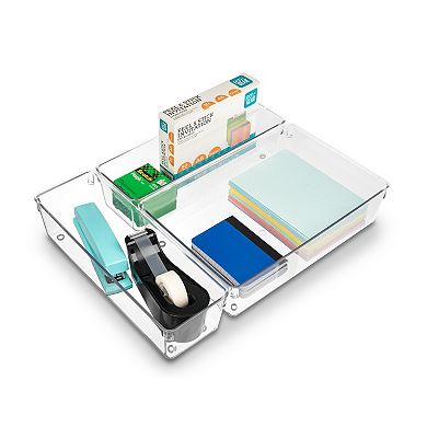 Sorbus Clear Drawer Organizer 3-piece Set