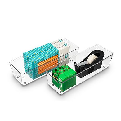 Sorbus Narrow Clear Drawer Organizer 2-piece Set