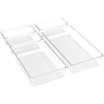 Sorbus 5 pc Clear Acrylic Narrow Drawer Organizer Set