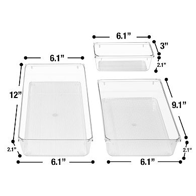 Sorbus 5-piece Clear Acrylic Narrow Drawer Organizer Set